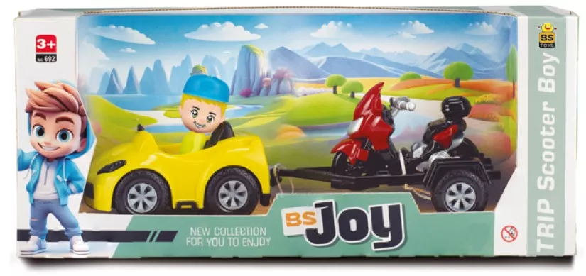AUTO CON TRAILER, MOTO  INFANTIL