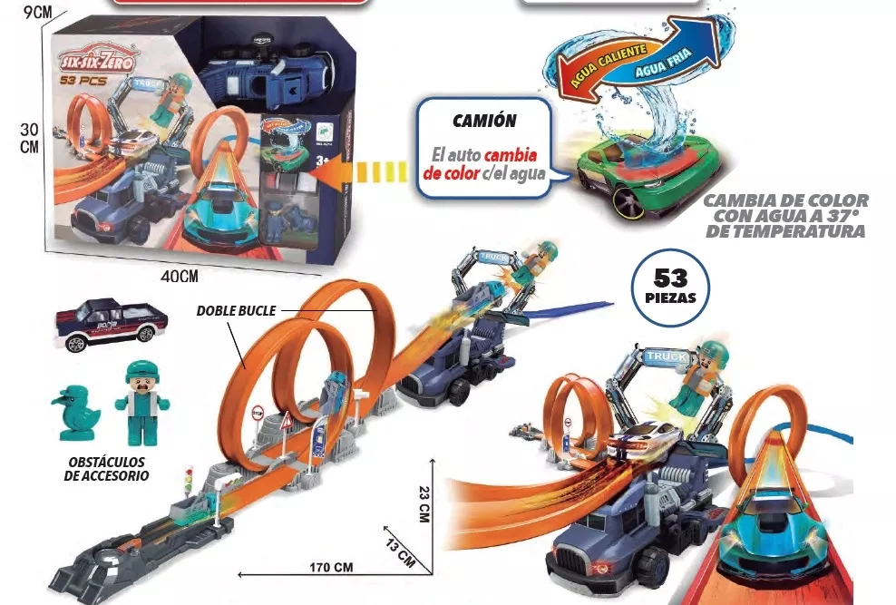 CAMION LANZADOR AZUL DOBLE  LOOP